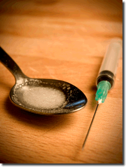 Heroin Needle and Spoon